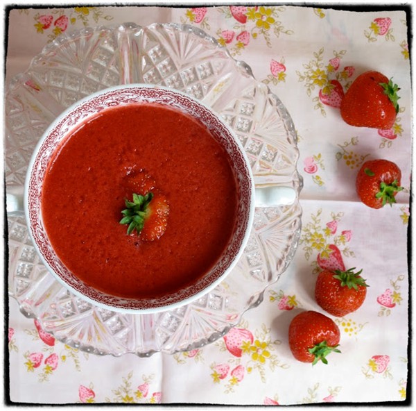 Strawberry and hibiscus soup