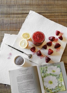 Strawberry and honey chia seed jelly pots