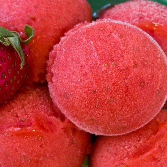 Strawberry and honey sorbet