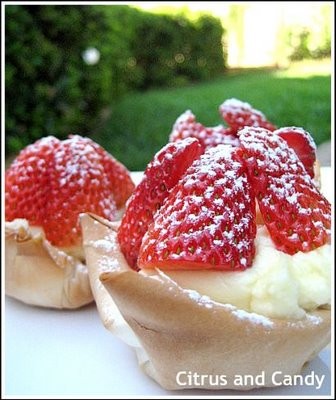 Strawberry and mascarpone tarts