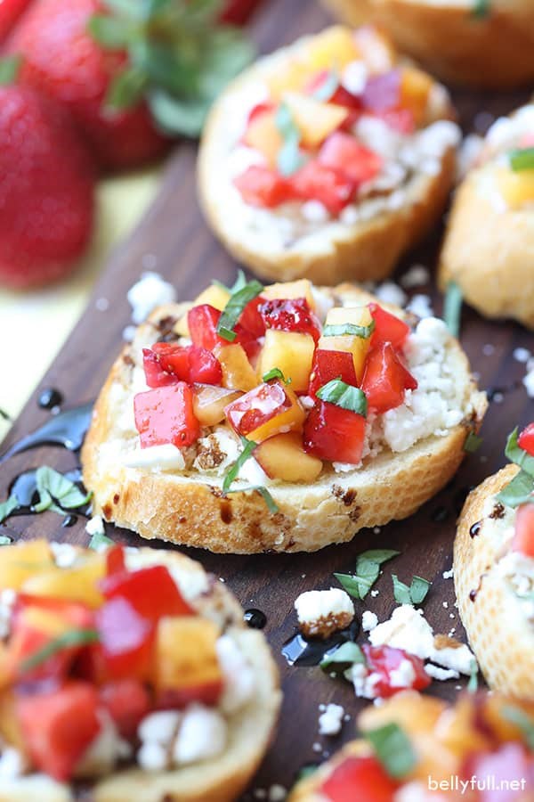 Strawberry and nectarine bruschetta