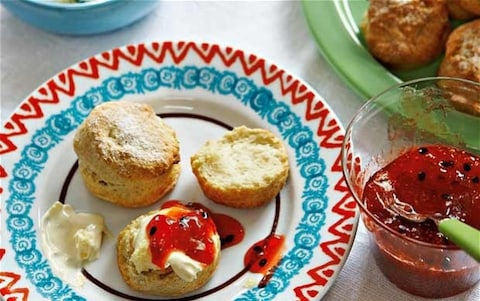 Strawberry and passion-fruit jam