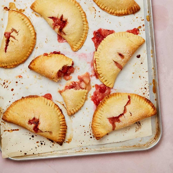 Strawberry and peach hand pies