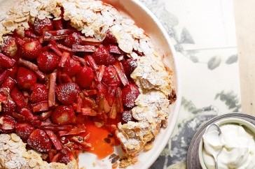 Strawberry and rhubarb galette