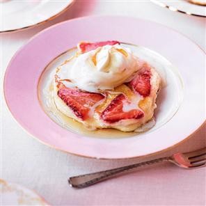 Strawberry and ricotta pancakes