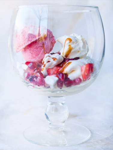 Strawberry and rose mess