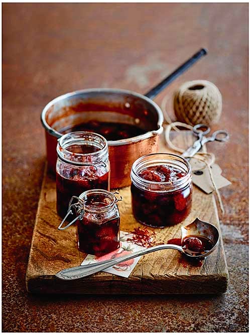 Strawberry and saffron jam