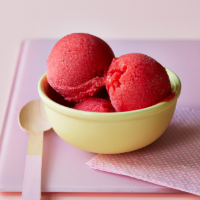 Strawberry and Sorrento lemon sorbet