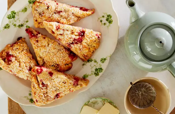 Strawberry-and-toasted-sesame scones