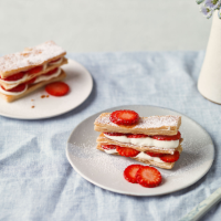 Strawberry and vanilla millefeuille