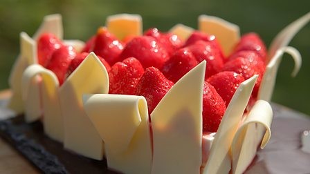 Strawberry and white chocolate cheesecake