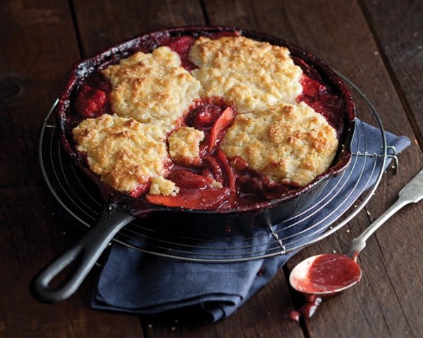 Strawberry-apple cobbler