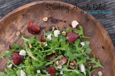 Strawberry arugula salad with hazelnuts & blue cheese
