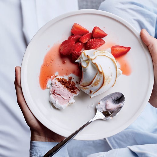 Strawberry baked Alaska