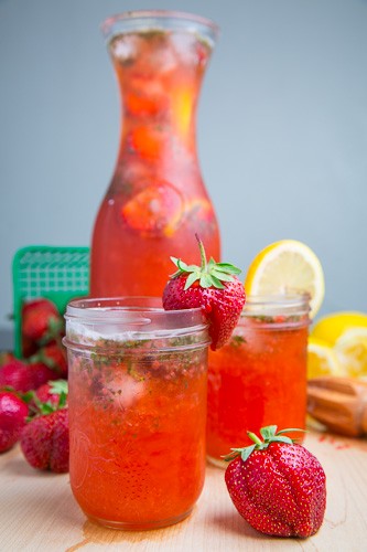 Strawberry basil lemonade