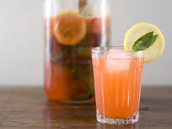 Strawberry basil lemonade