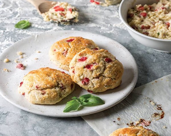 Strawberry basil scones