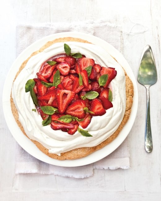 Strawberry-basil shortcake