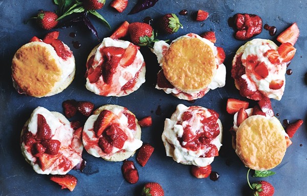 Strawberry-basil shortcakes