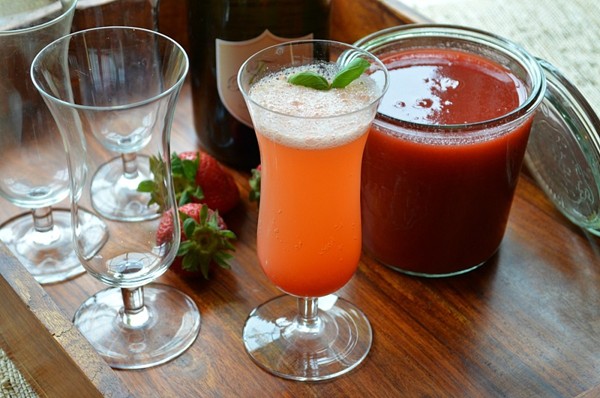 Strawberry-basil syrup