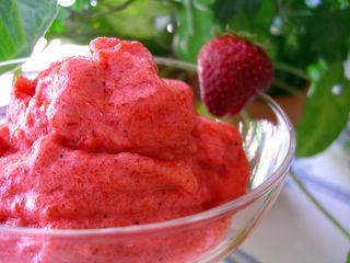 Strawberry-black pepper sorbet