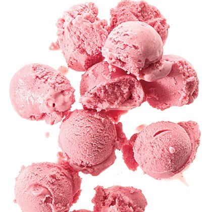 Strawberry-buttermilk sherbert