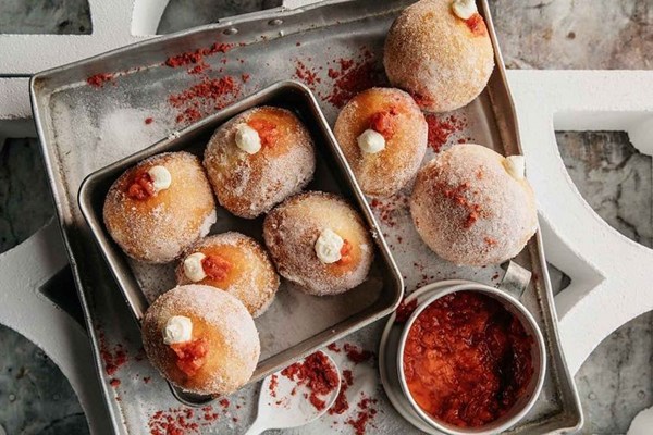 Strawberry cheesecake doughnuts