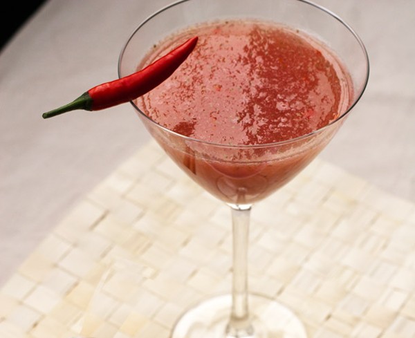 Strawberry-chile cocktail