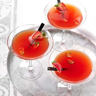Strawberry chile martini