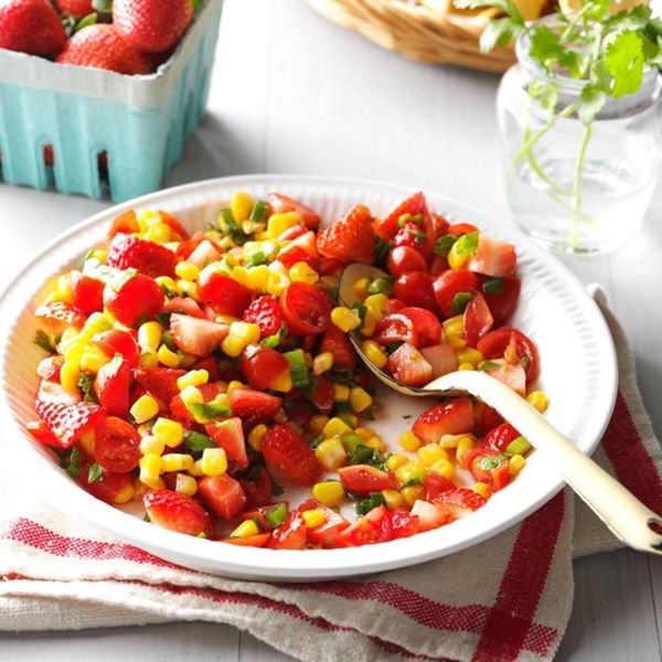 Strawberry corn salsa