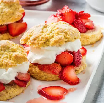 Strawberry cornmeal shortcakes