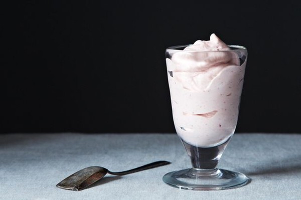 Strawberry crème fraîche soft serve