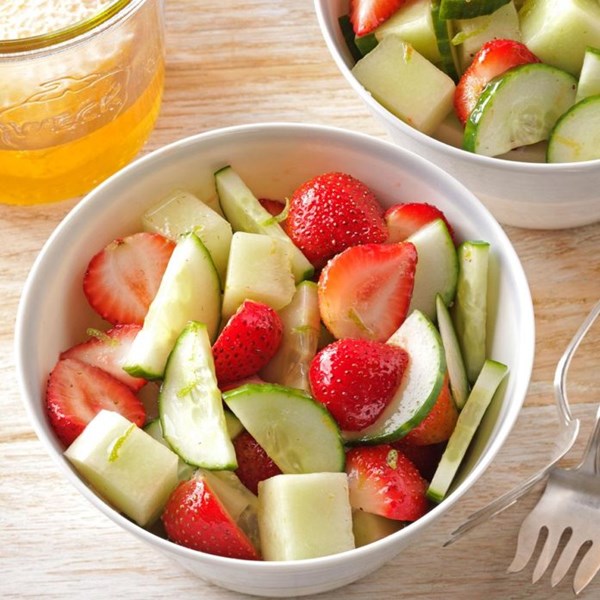 Strawberry, cucumber & honeydew salad