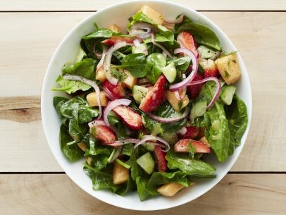 Strawberry, cucumber and melon salad
