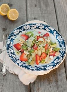 Strawberry-cucumber ribbon salad