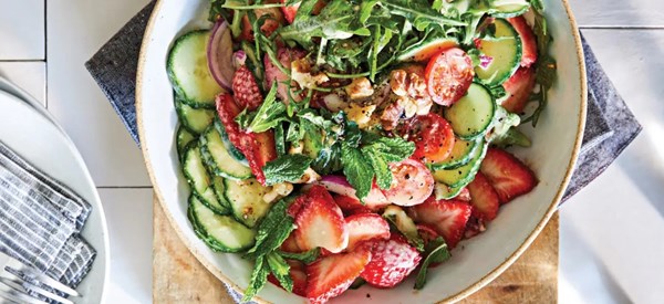 Strawberry cucumber salad 