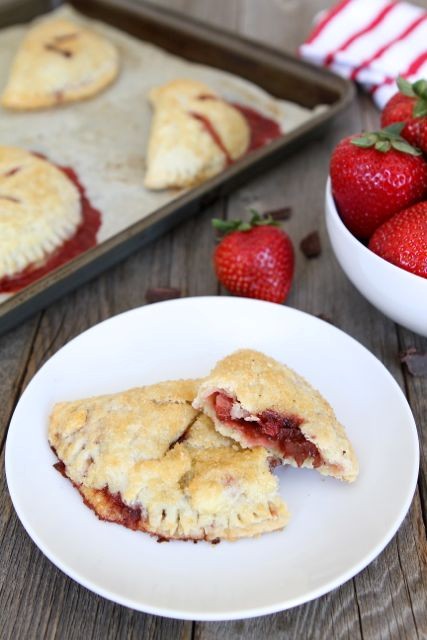 Strawberry dark chocolate hand pies