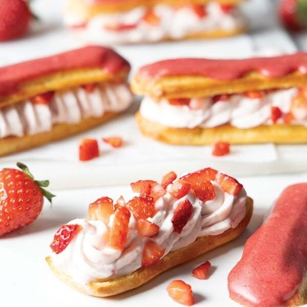 Strawberry éclairs