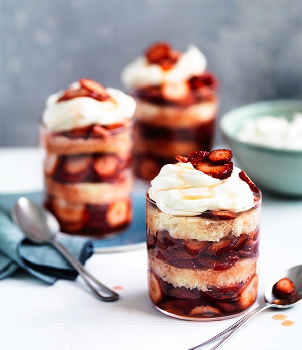 Strawberry, elderflower and brioche summer puddings