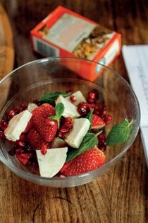 Strawberry, feta and pomegranate salad