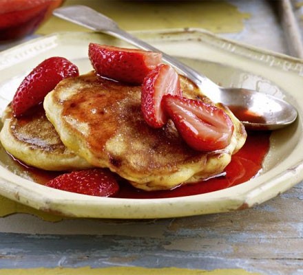 Strawberry griddle cakes