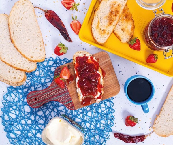 Strawberry guajillo jam