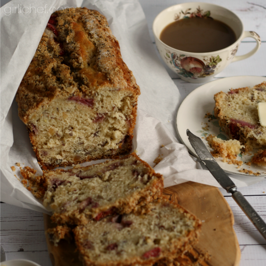 Strawberry hazelnut buttermilk quick bread