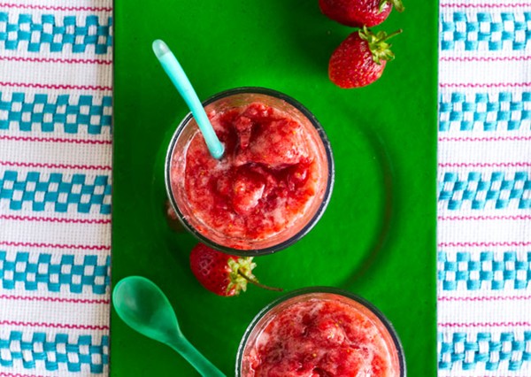 Strawberry-hibiscus granita