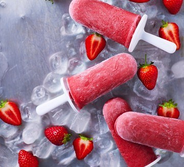 Strawberry ice lollies