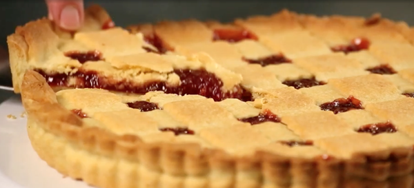Strawberry jam crostata