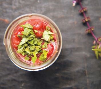 Strawberry jam with Thai herbs