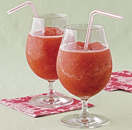 Strawberry, lemon, and rosewater slushie