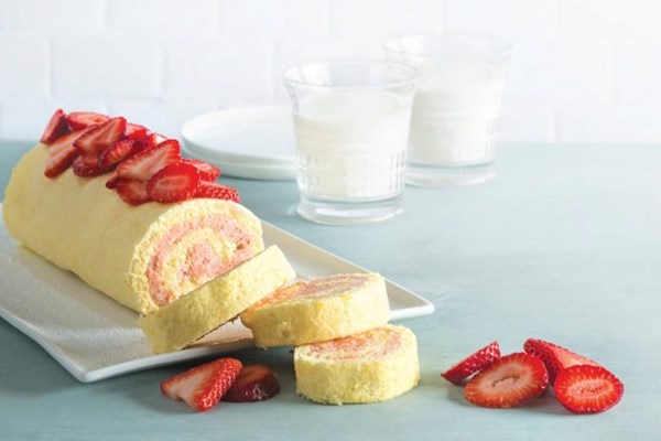 Strawberry lemon jelly roll