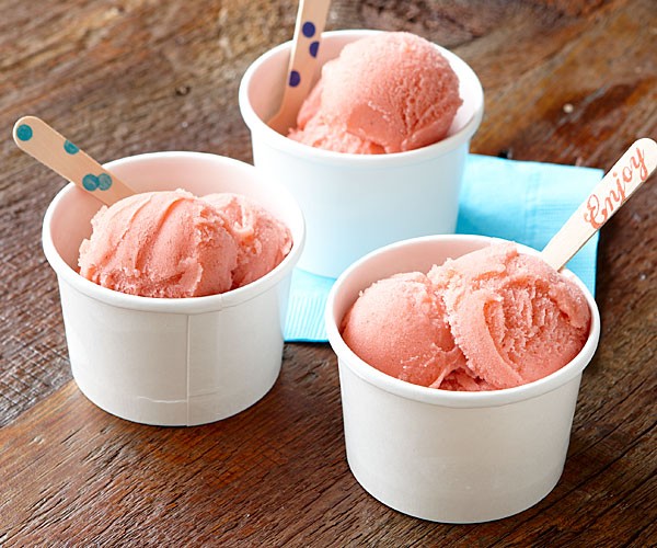 Strawberry-lemon sorbet